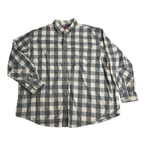 Foundry Young Mens Shirt Size 3XLT Black & Tan Cotton Jasper Check Long Sleeves